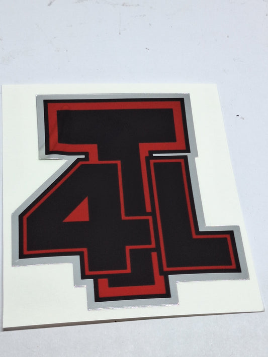 Sticker Tomos frame rood / zwart / chroom 4TL