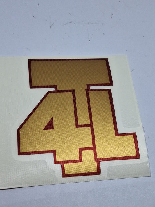 Sticker Frame T4L Tomos 4L 4TL 4GL Rood / Goud