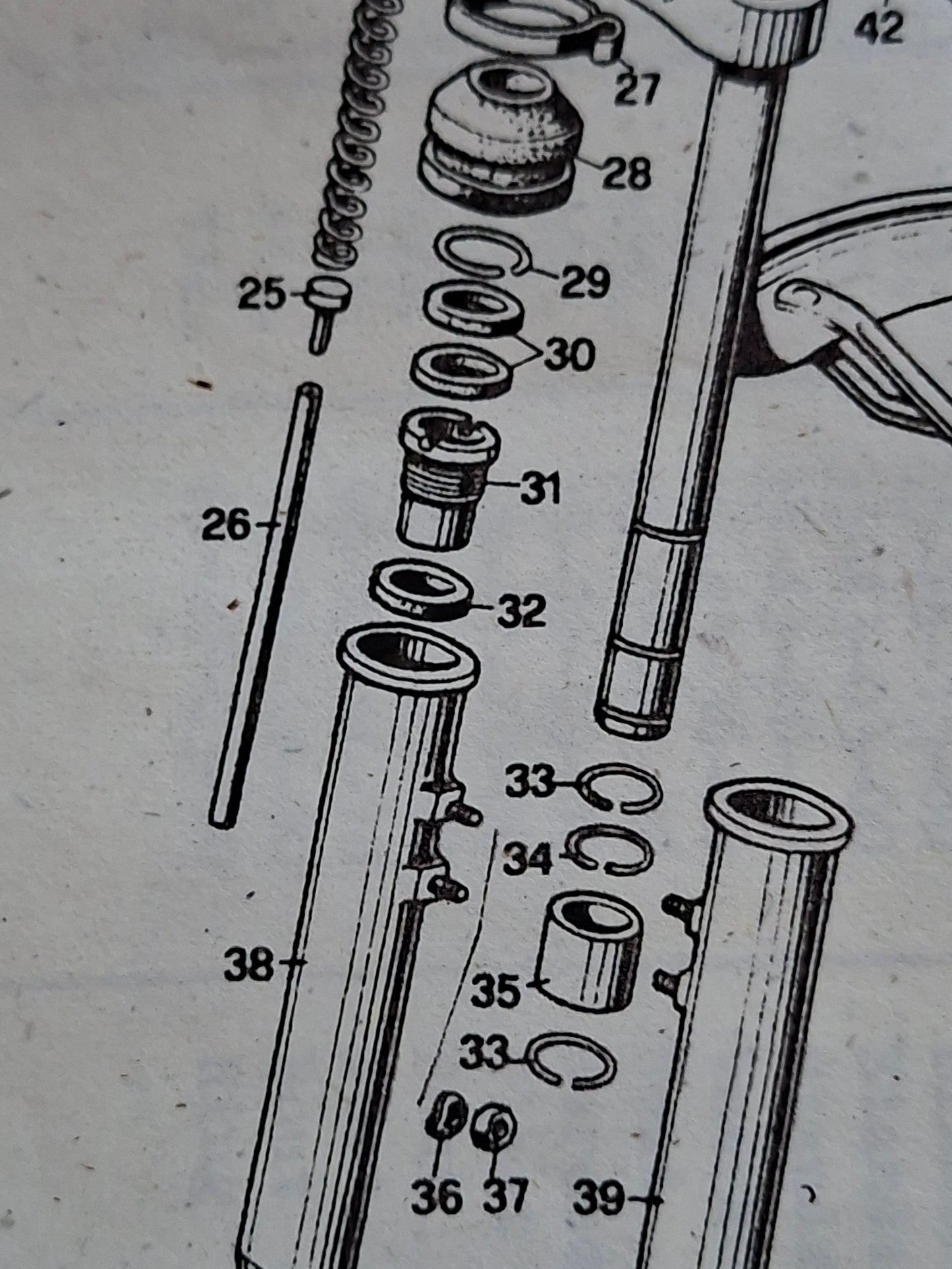 Aanslagrubber voorvork Benelli / MotoBi / Moto Guzzi replica