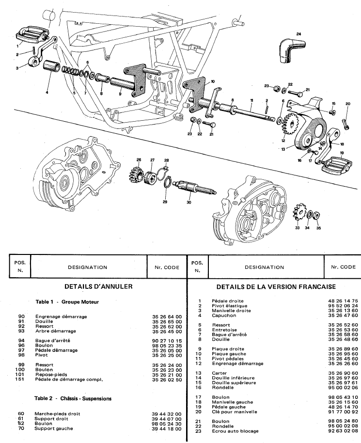 Spanbus crank rechts Benelli / MotoBi / Moto Guzzi 4v
