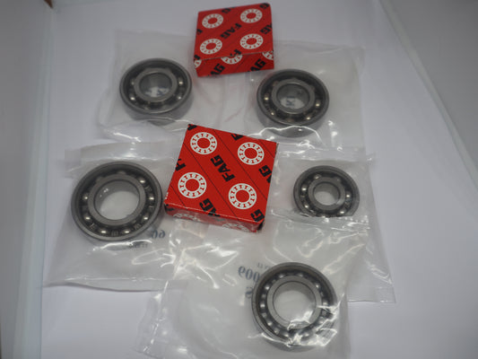 Lagerset Tomos AT50, BT50, ATX, NTX, APN, 4/5 versnellingen met vaste krukaslagers A-kwaliteit