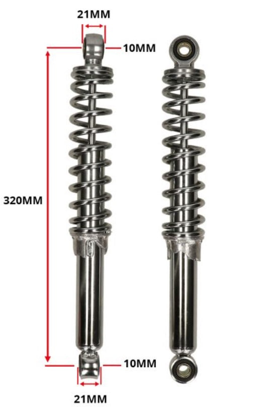 Schokbrekerset 320mm chroom