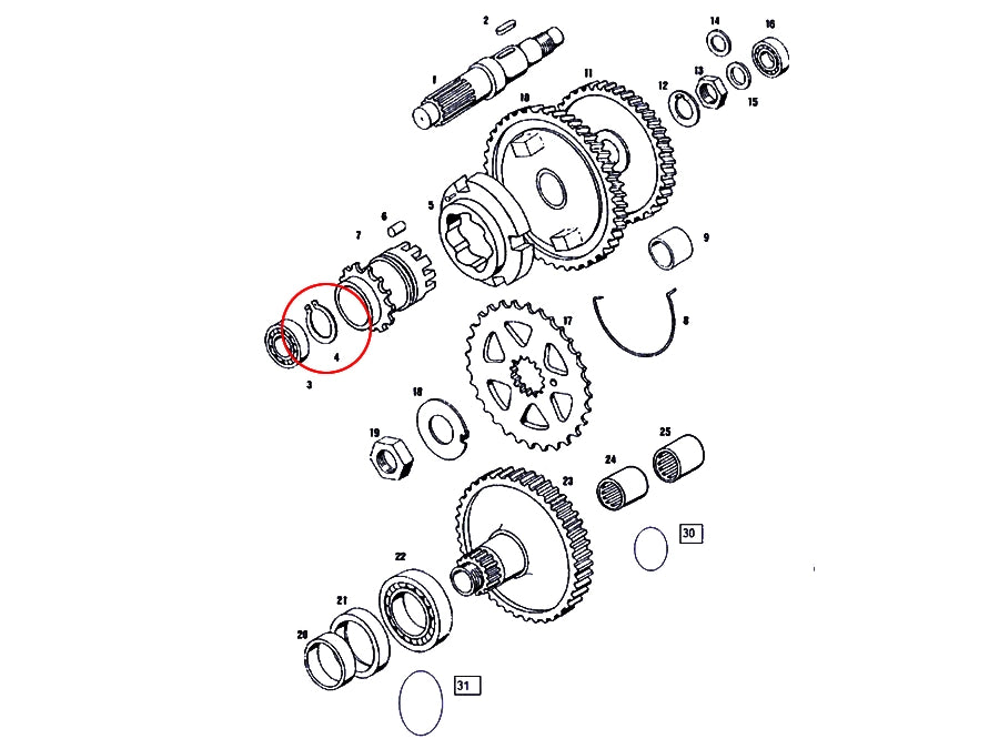 Seegerring hoofdas Tomos A3 A20 032.077
