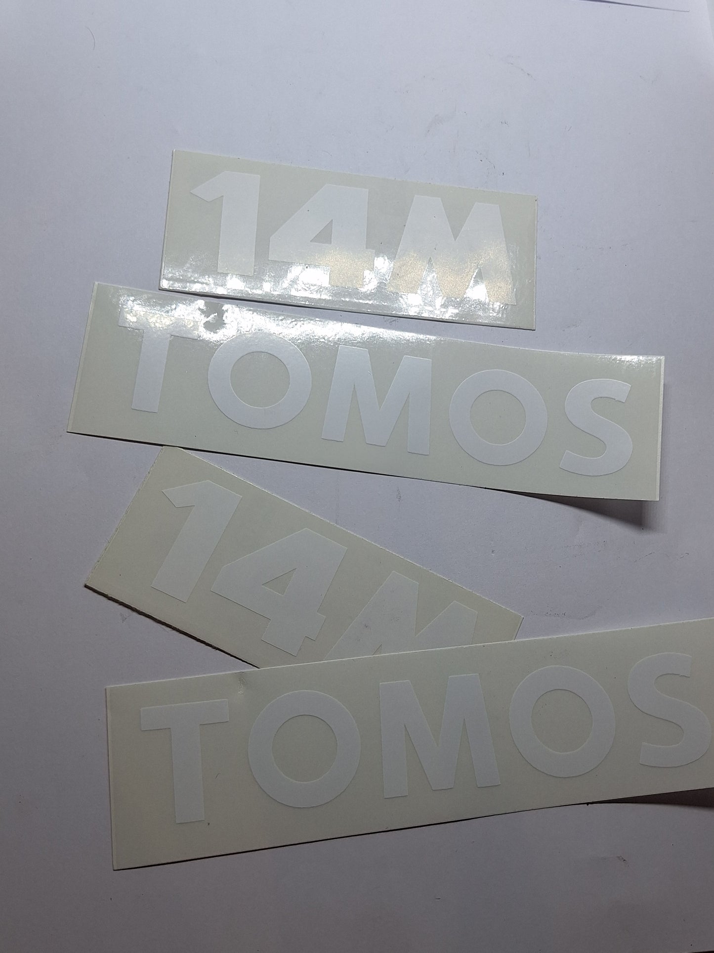 Stickerset Tomos T14 M compleet (2x sticker TOMOS / 2x sticker 14M)