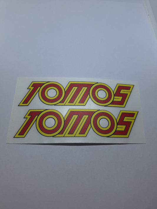 Tankstickers Tomos 4L geel / rood oud model