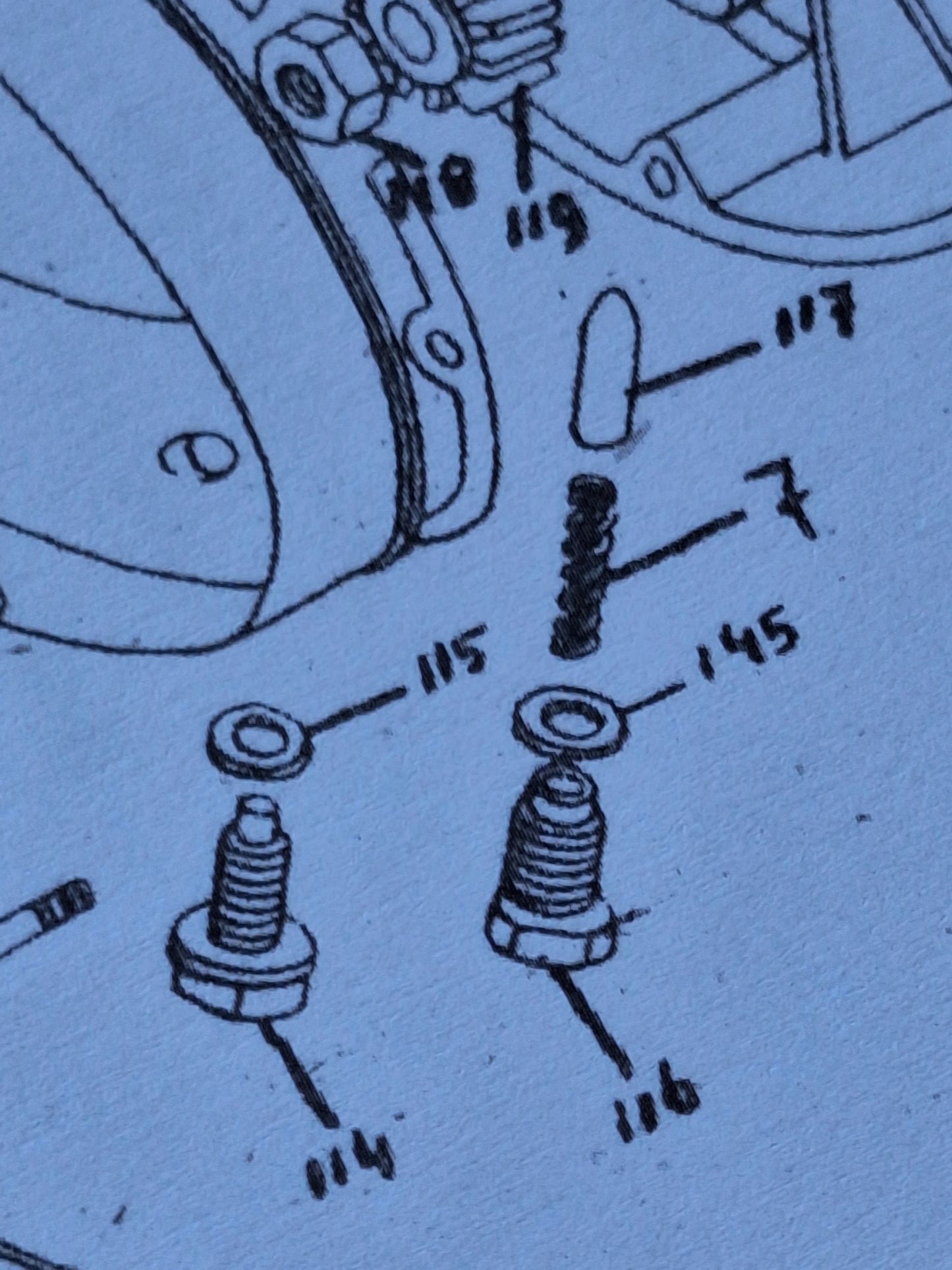 Vergrendelbout compleet Benelli / MotoBi / Moto Guzzi