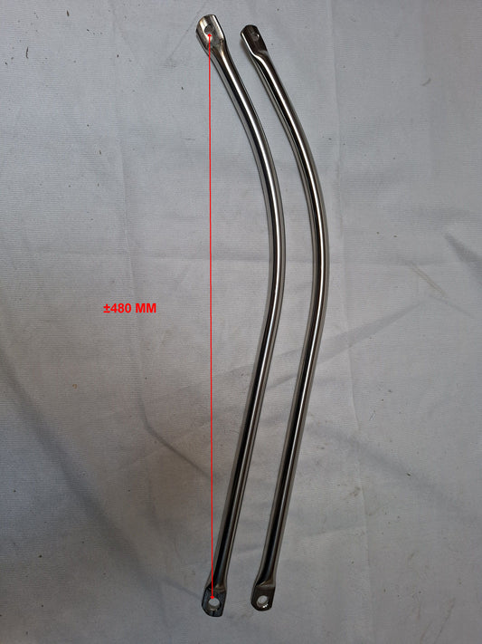 Achterspatbord / frame buis SET Tomos verchroomd lang model