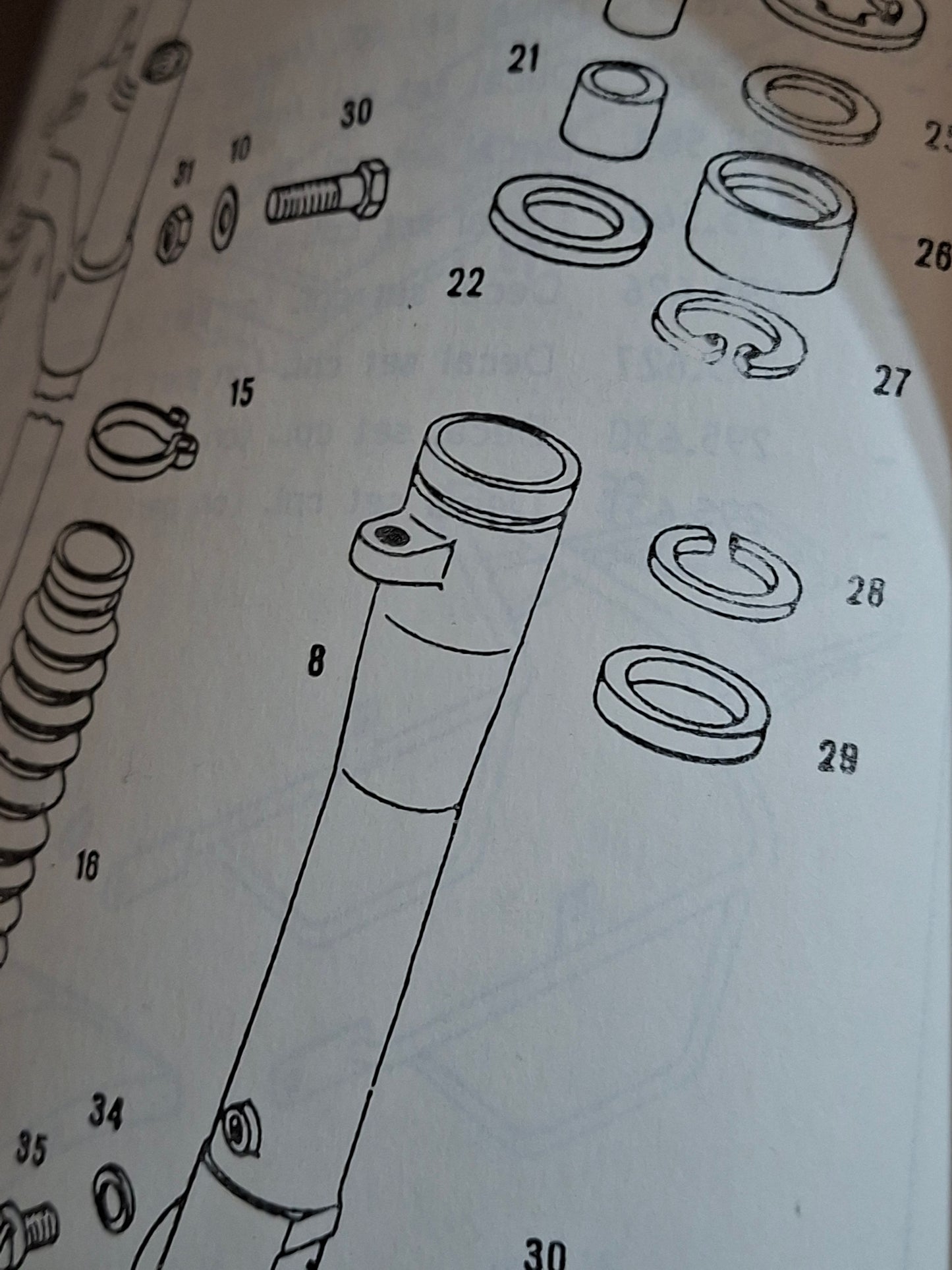 Vorkkeerring Tomos NTX / CTX met stoflip
