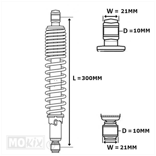 Schokbrekerset MKX 300mm chroom