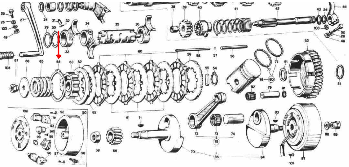 Seegerring koppeling Benelli / MotoBi / Moto Guzzi NOS